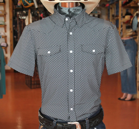 Panhandle Spotted Black Tek Button-up