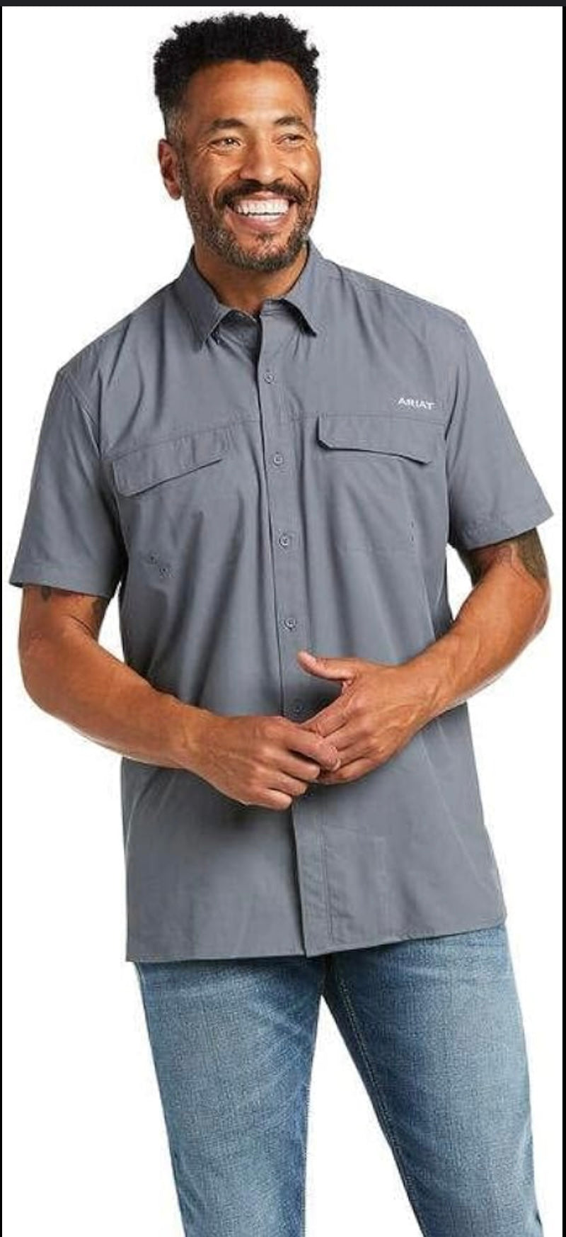 Men’s Ariat Charcoal Outband Short Sleeve Shirt