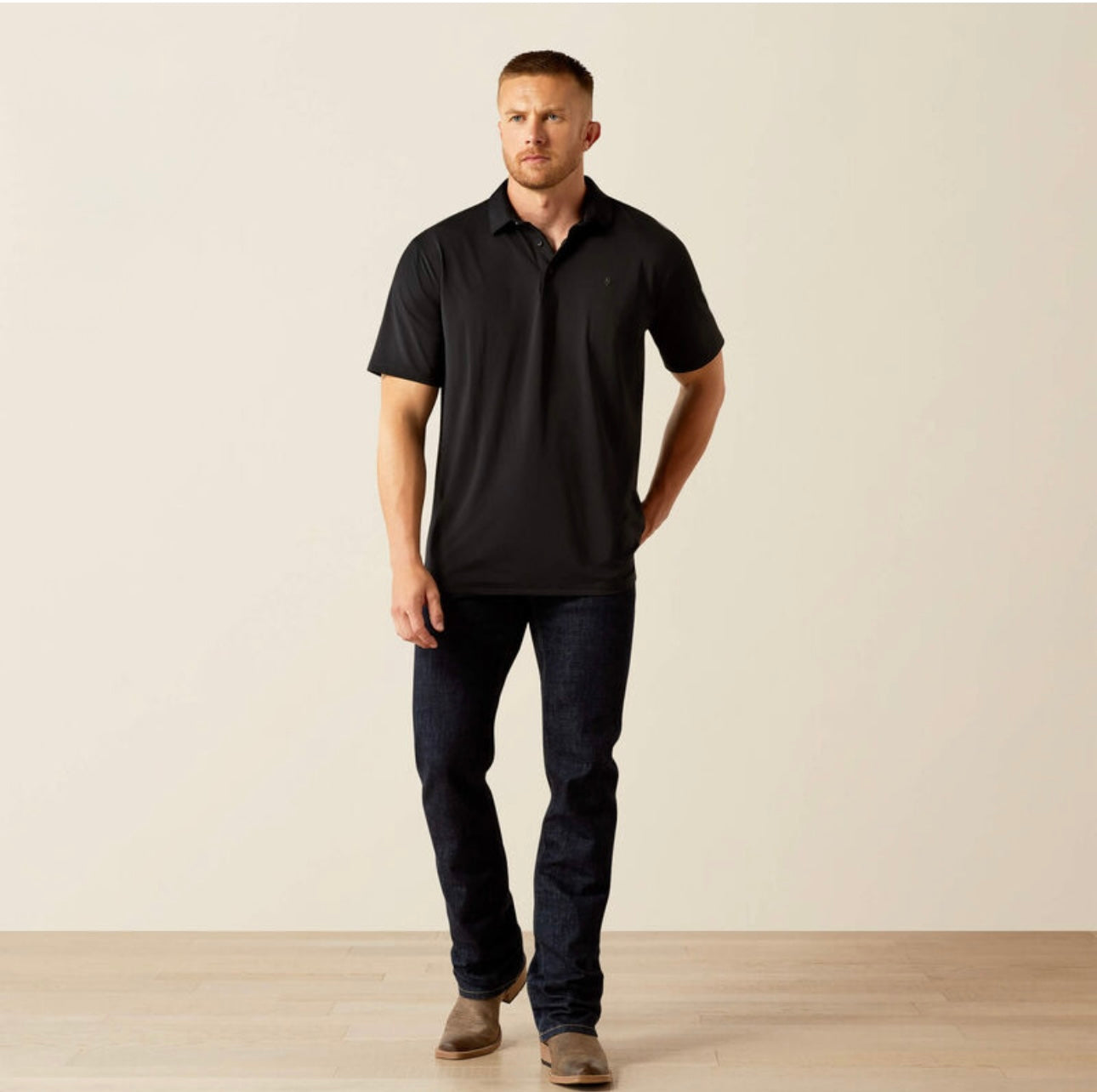Men’s Ariat Black Polo Airflow