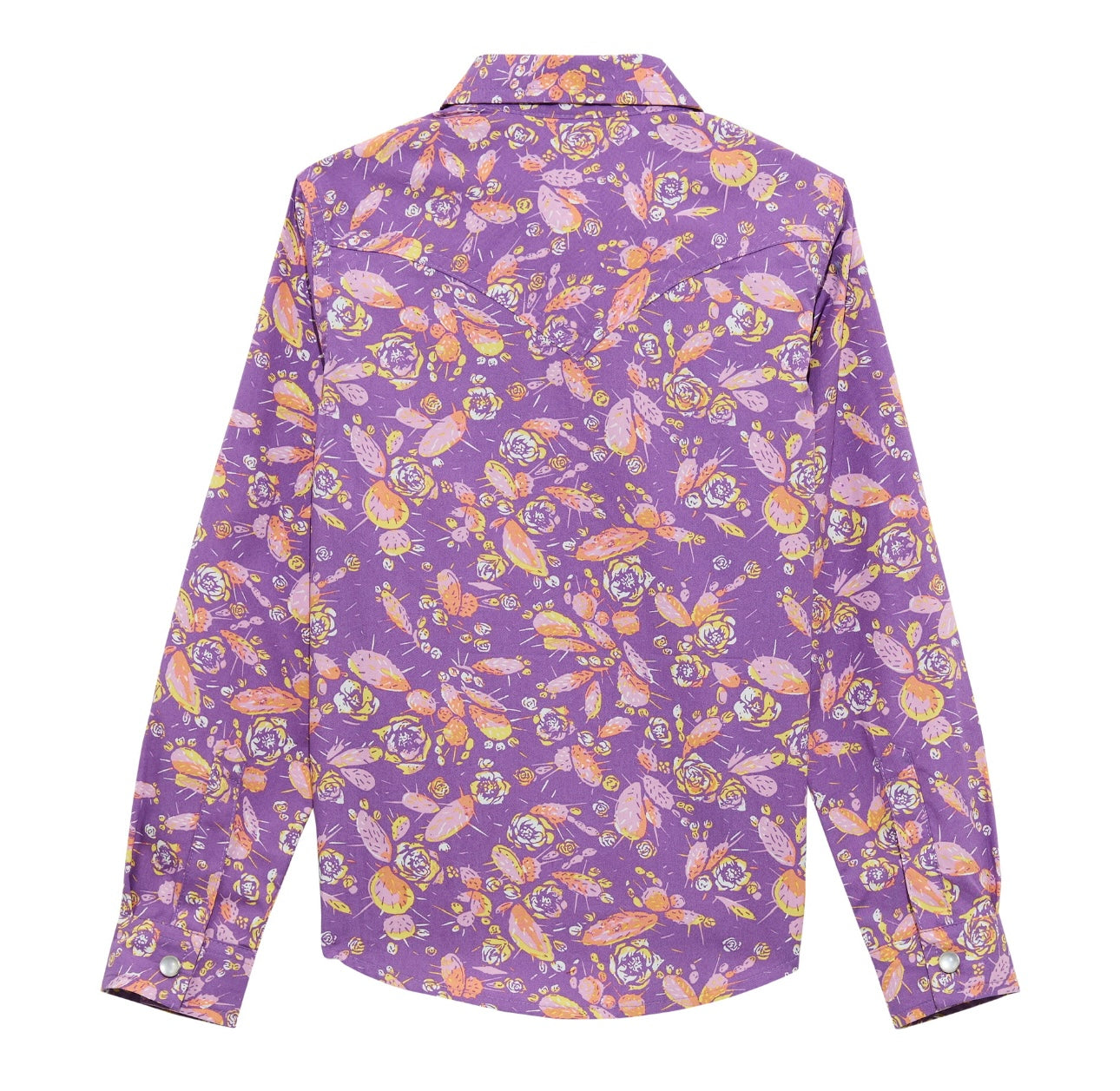 Wrangler Girls Purple Cactus Snap LS