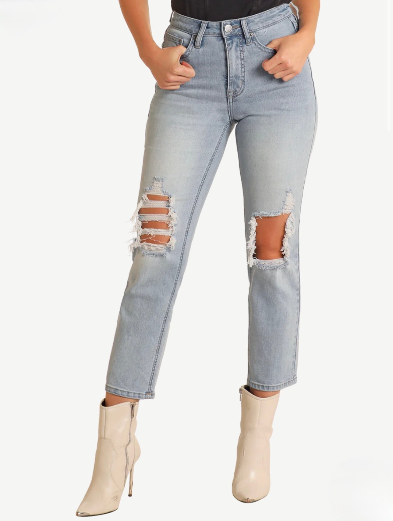 Women’s R&R High Rise Straight Cropped Jeans