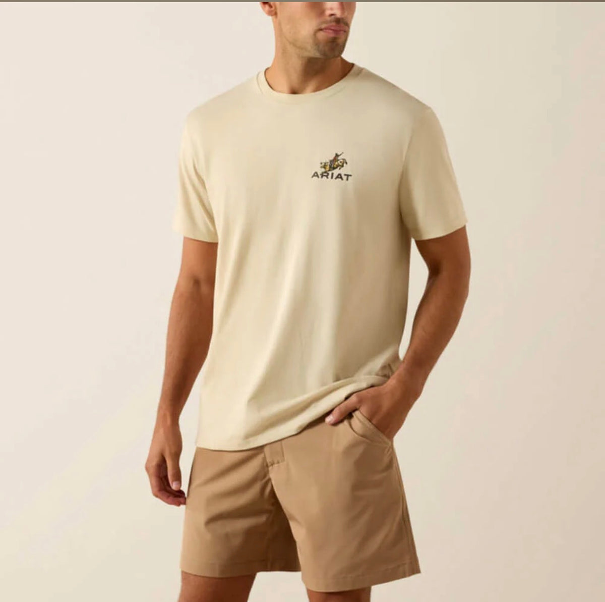 Ariat Mens Ride Em Cowboy Classic Fit T-Shirt Natural