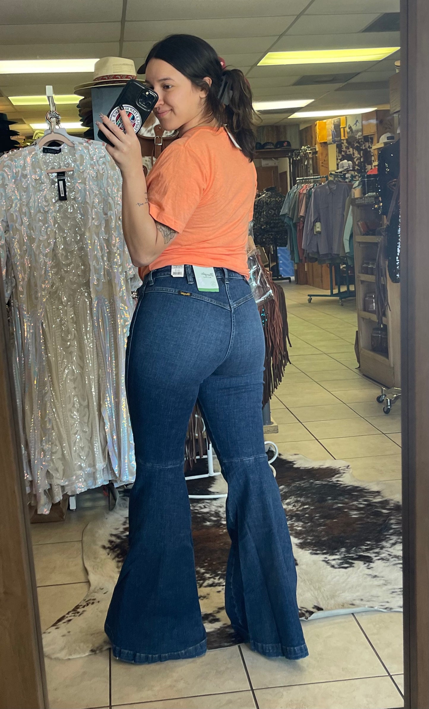 Wrangler Women's Retro Dark Wash Flare Jeans