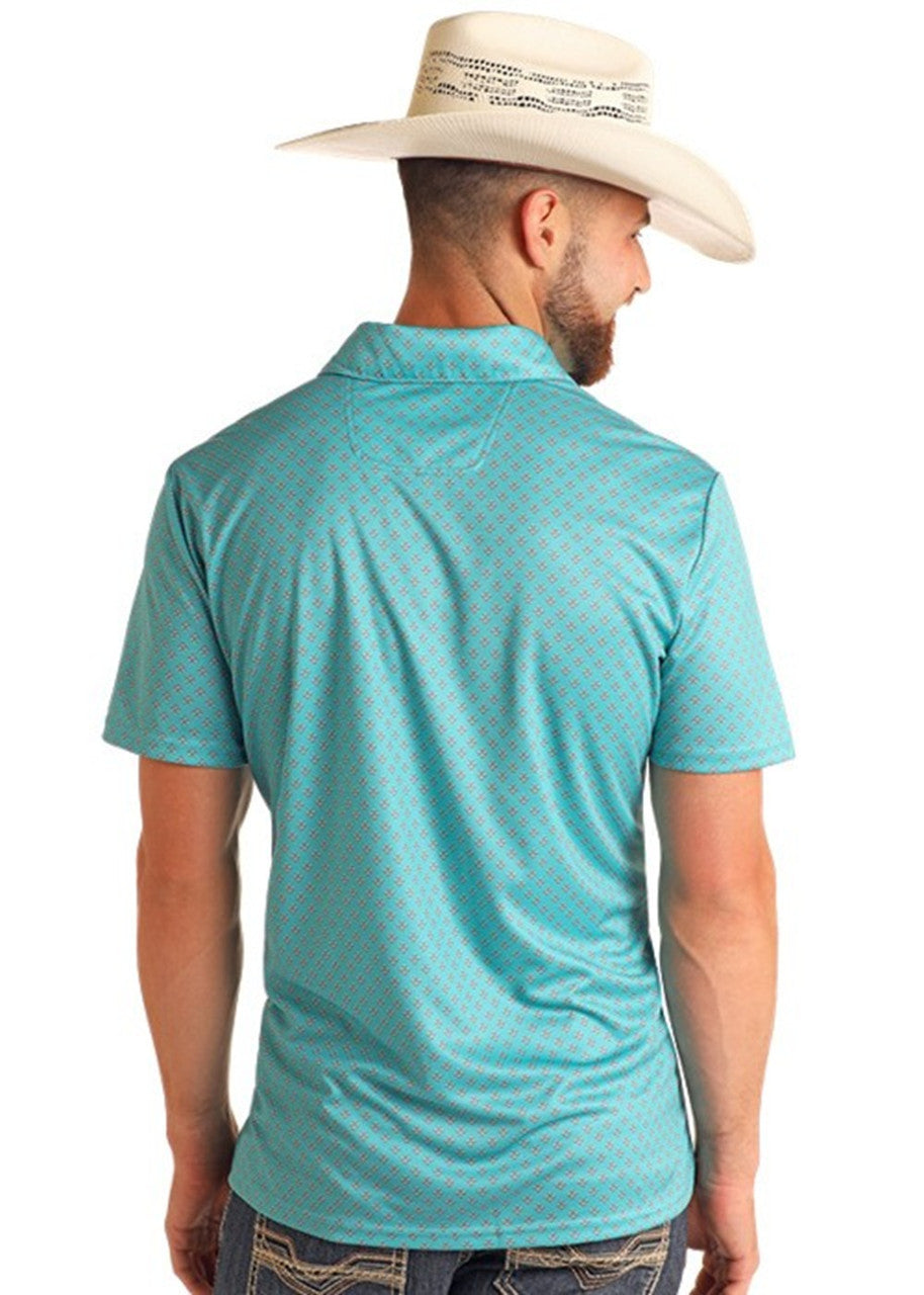 Rock&Roll Men's Geo Peacock Polo