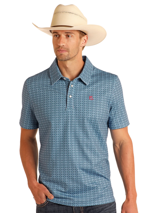 Panhandle Men's Gator Blue SS Pearl-snap Polo