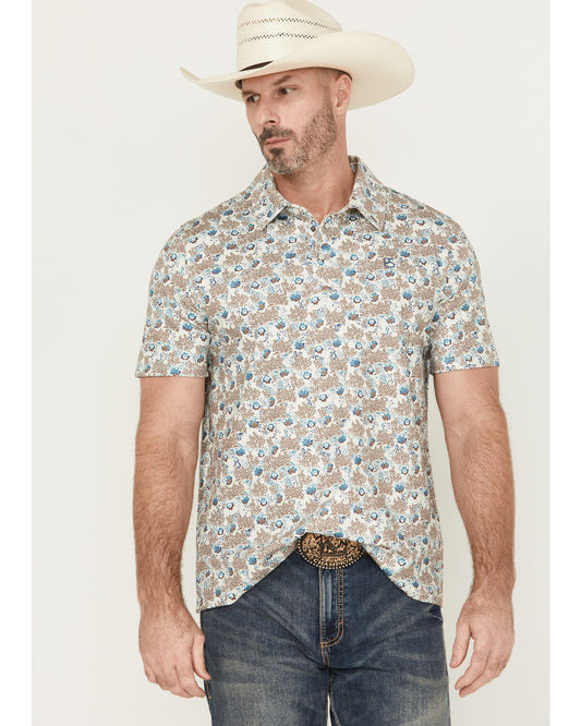 Panhandle Men's Desert Cacti Pearl-snap Polo