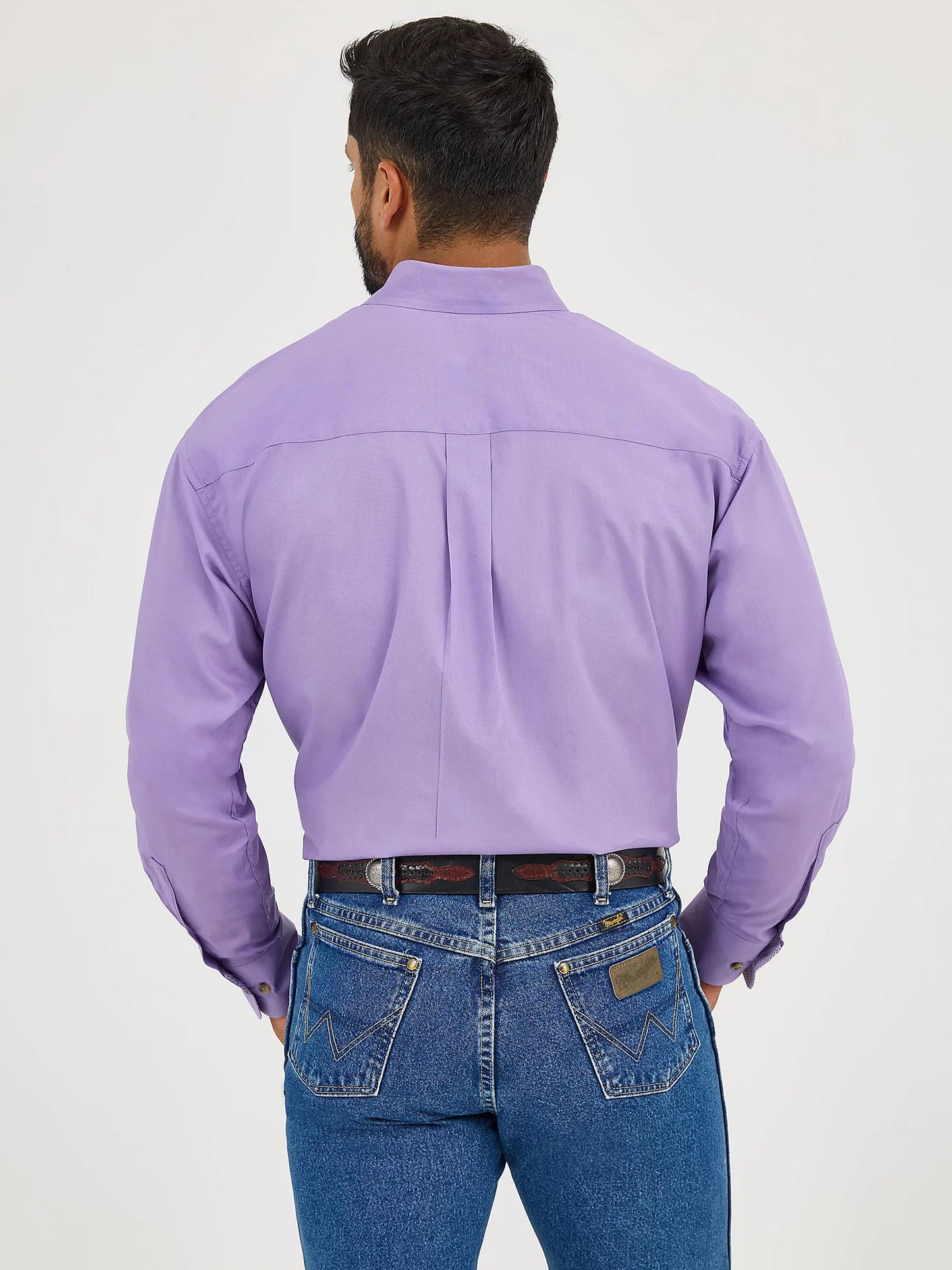 WRANGLER® GEORGE STRAIT™ SOLID VIOLET ONE POCKET BUTTON DOWN LONG SLEEVE