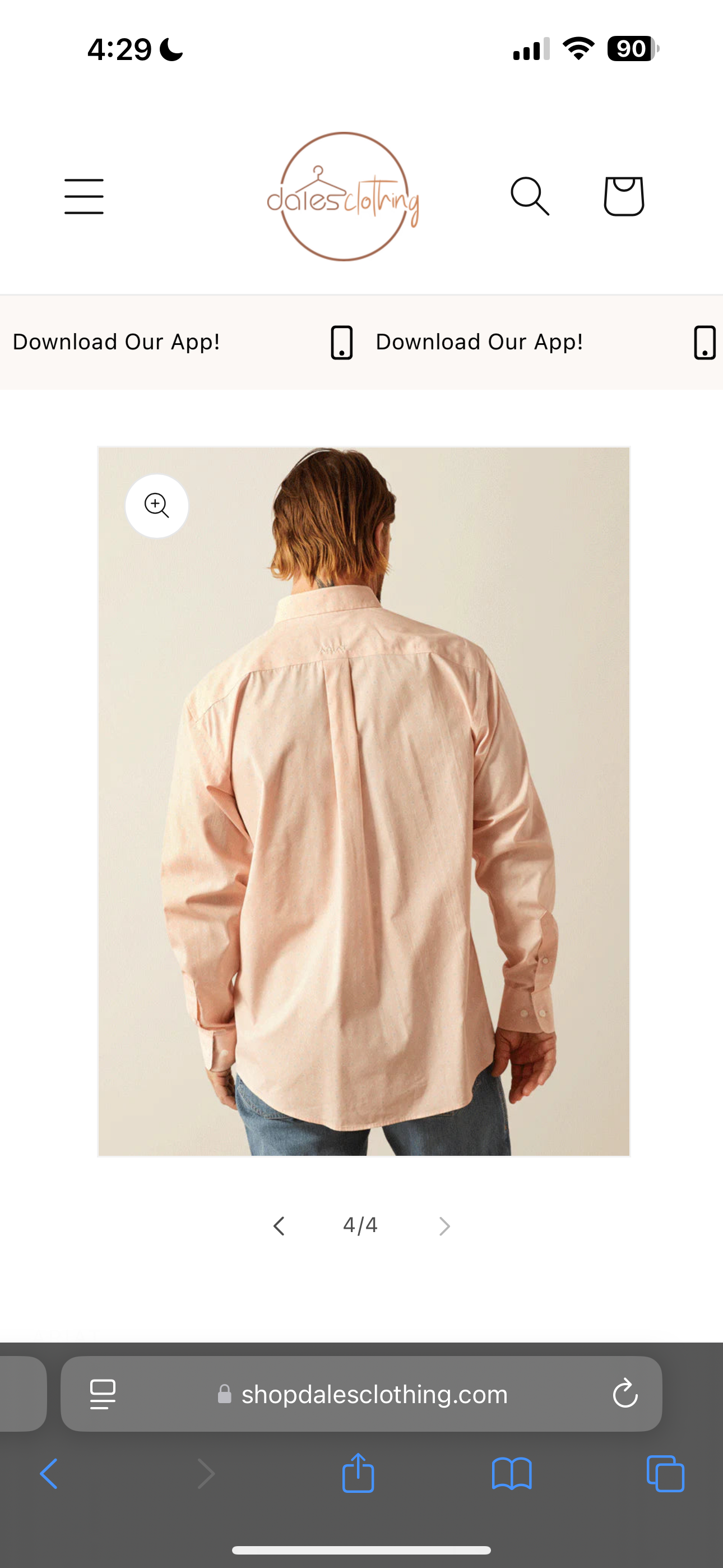 Men’s Ariat Ashton Pink LS