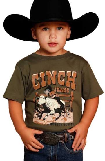 Cinch Boys Mutton Buster Olive Tee