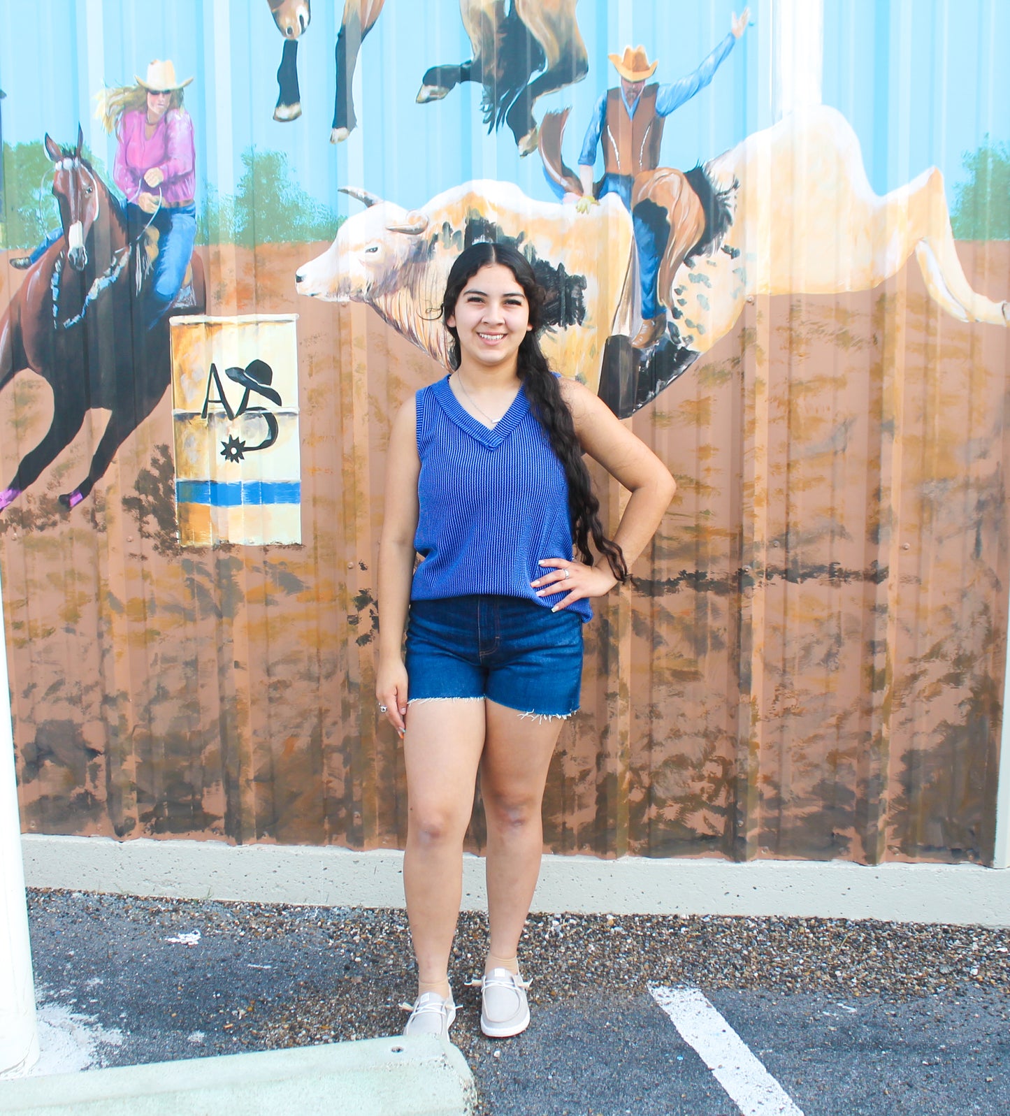 Royal Blue Cut-off Top