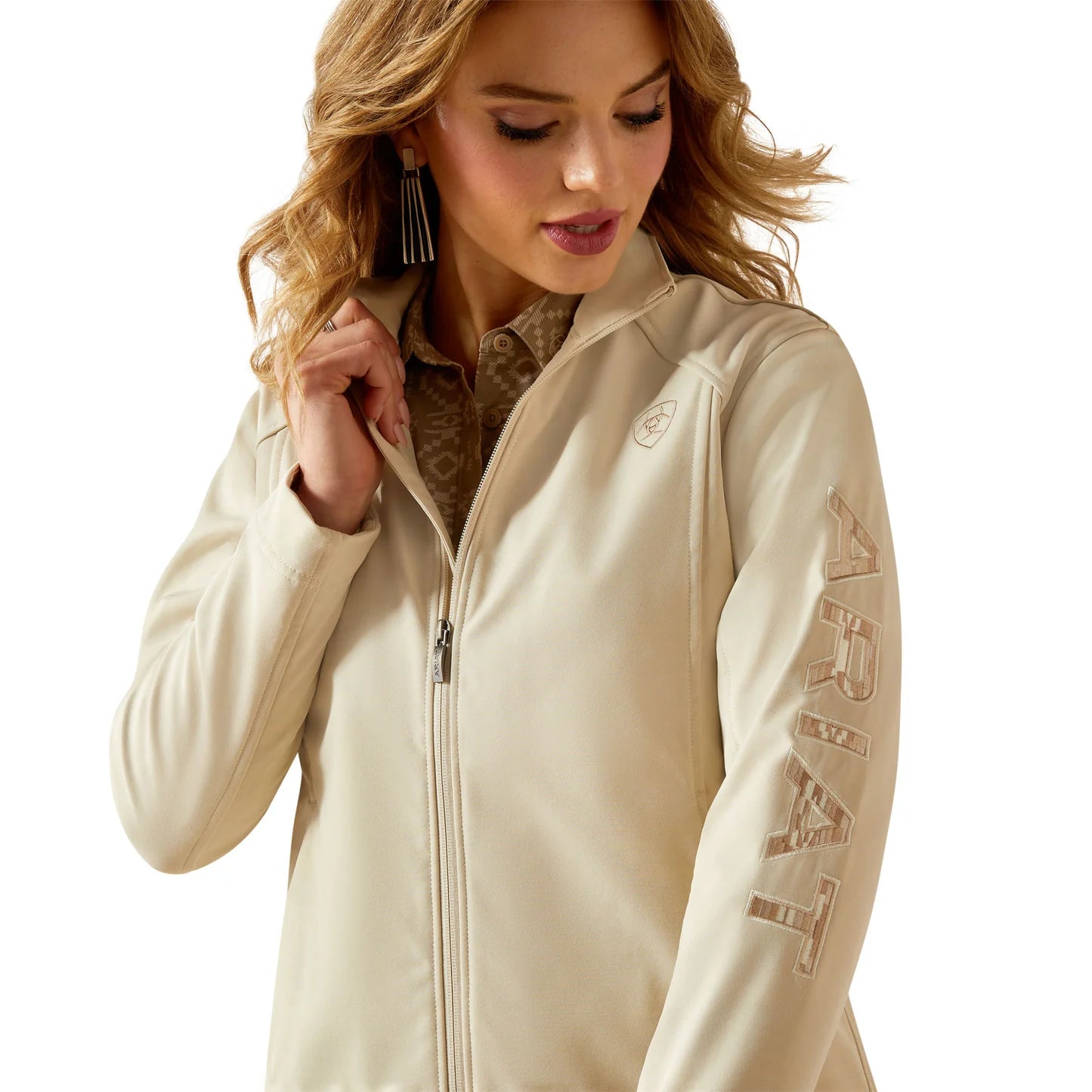 Ariat Ladies Oyster Grey Softshell Logo Jacket 10062306