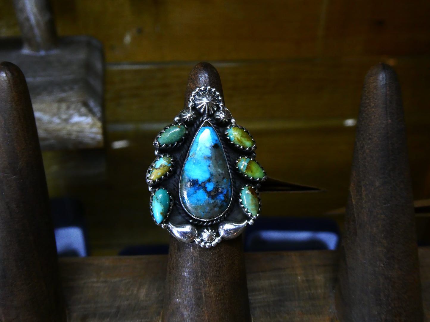 Turquoise Mohave Flower Ring