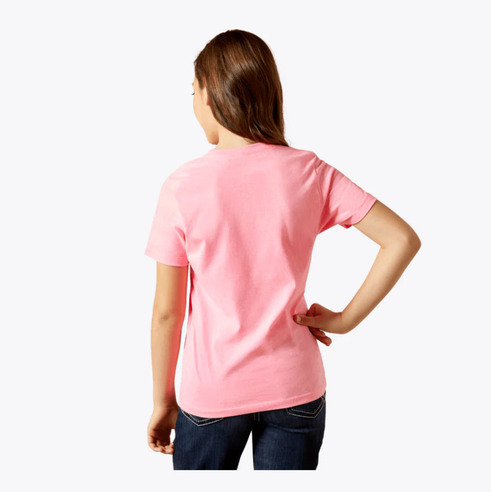 Ariat Youth Spur Script Short Sleeve T-Shirt - Ice Pink