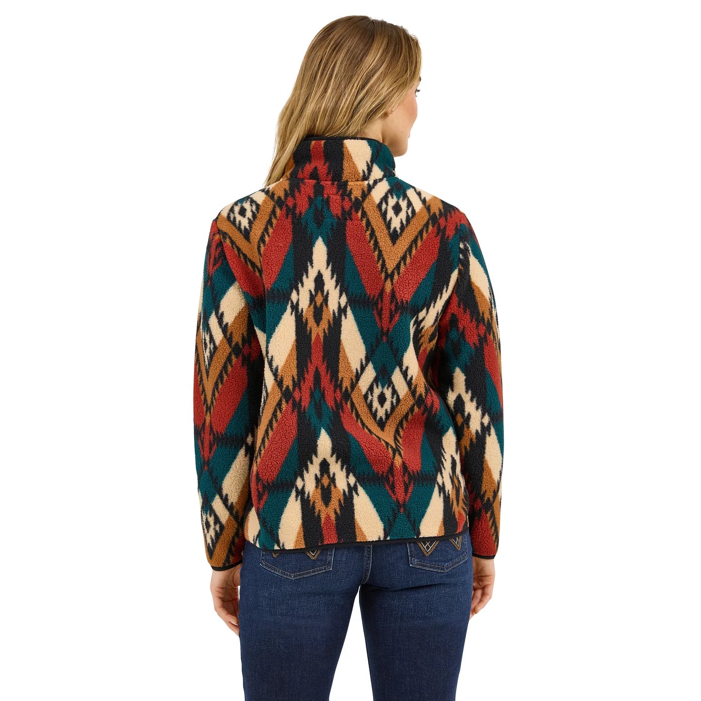 Wrangler Ladies Retro® Americana Sherpa Teal Zip Pullover