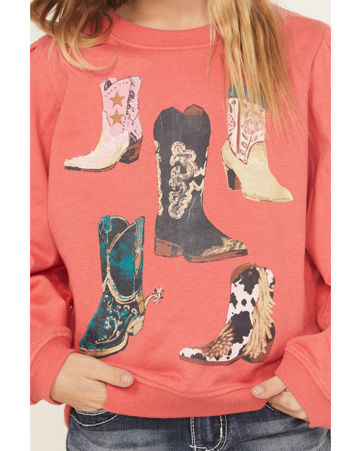 WRANGLER GIRLS' BOOT LONG SLEEVE GRAPHIC SHIRT