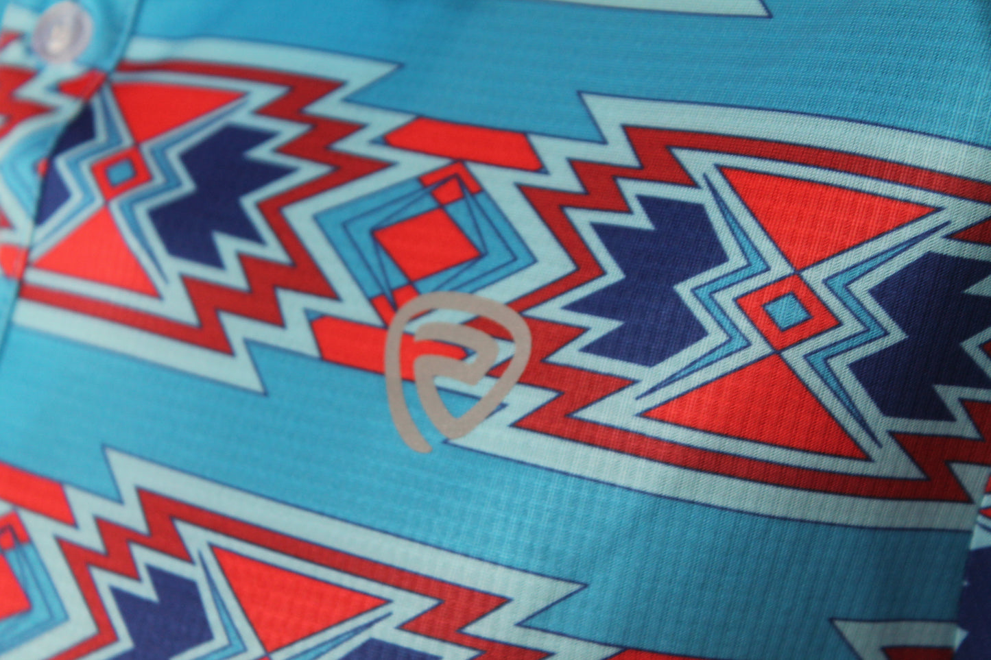 Rock & Roll Men's Blue/Orange Aztec Polo