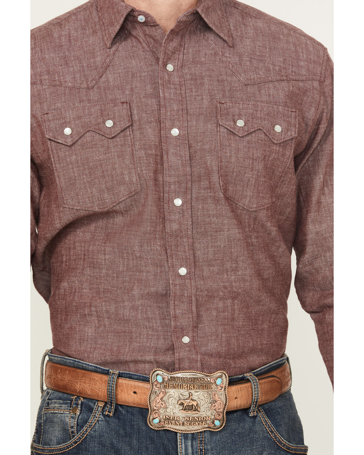 WRANGLER X CODY JOHNSON MEN'S TEXTURED SOLID LONG SLEEVE PEARL SNAP WESTERN SHIRT