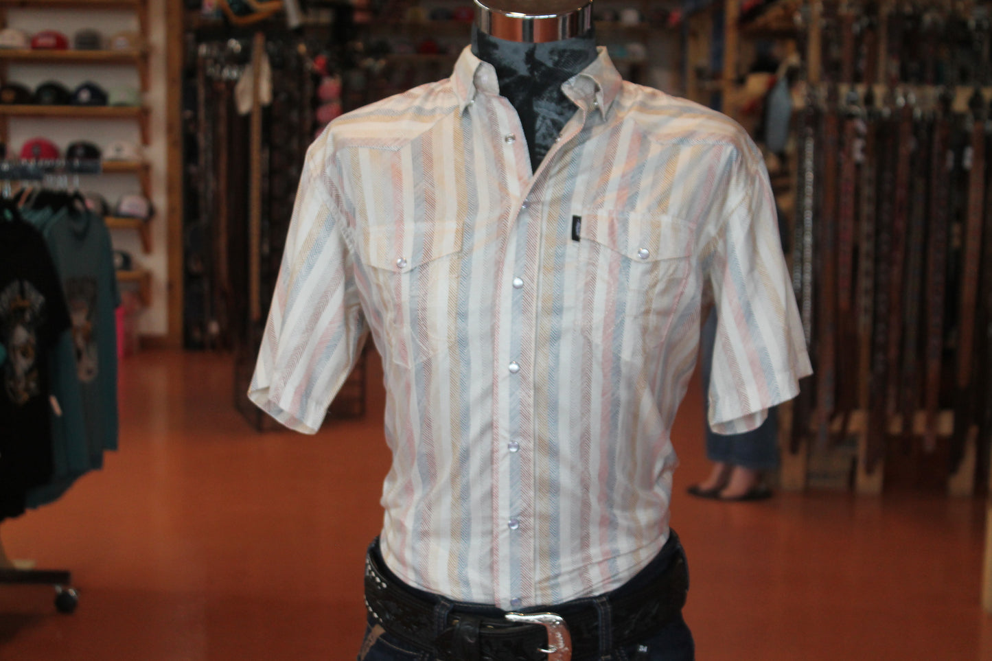 Hooey Cream Multi Color Pearl-Snap Tek