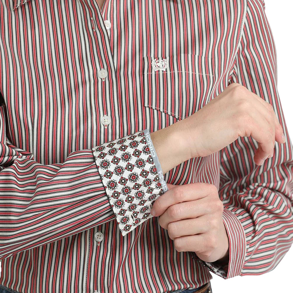 Cinch women’s red stripe shirt