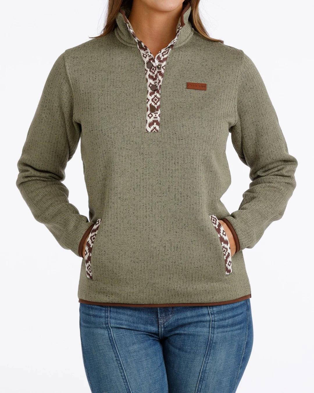 CINCH MAK9909005 Women's Fleece Pullover Olive