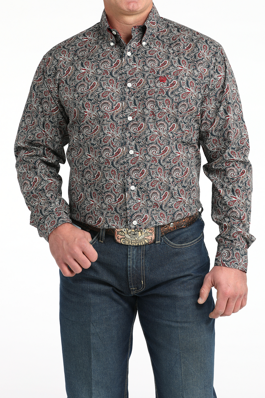CINCH NAVY PAISLEY PRINT - MENS SHIRT 👕