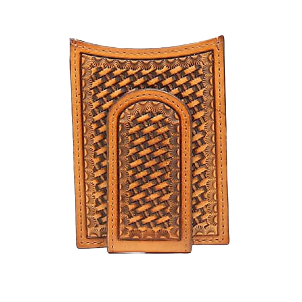 Nocona Men's Basket Weave Money Clip Wallet