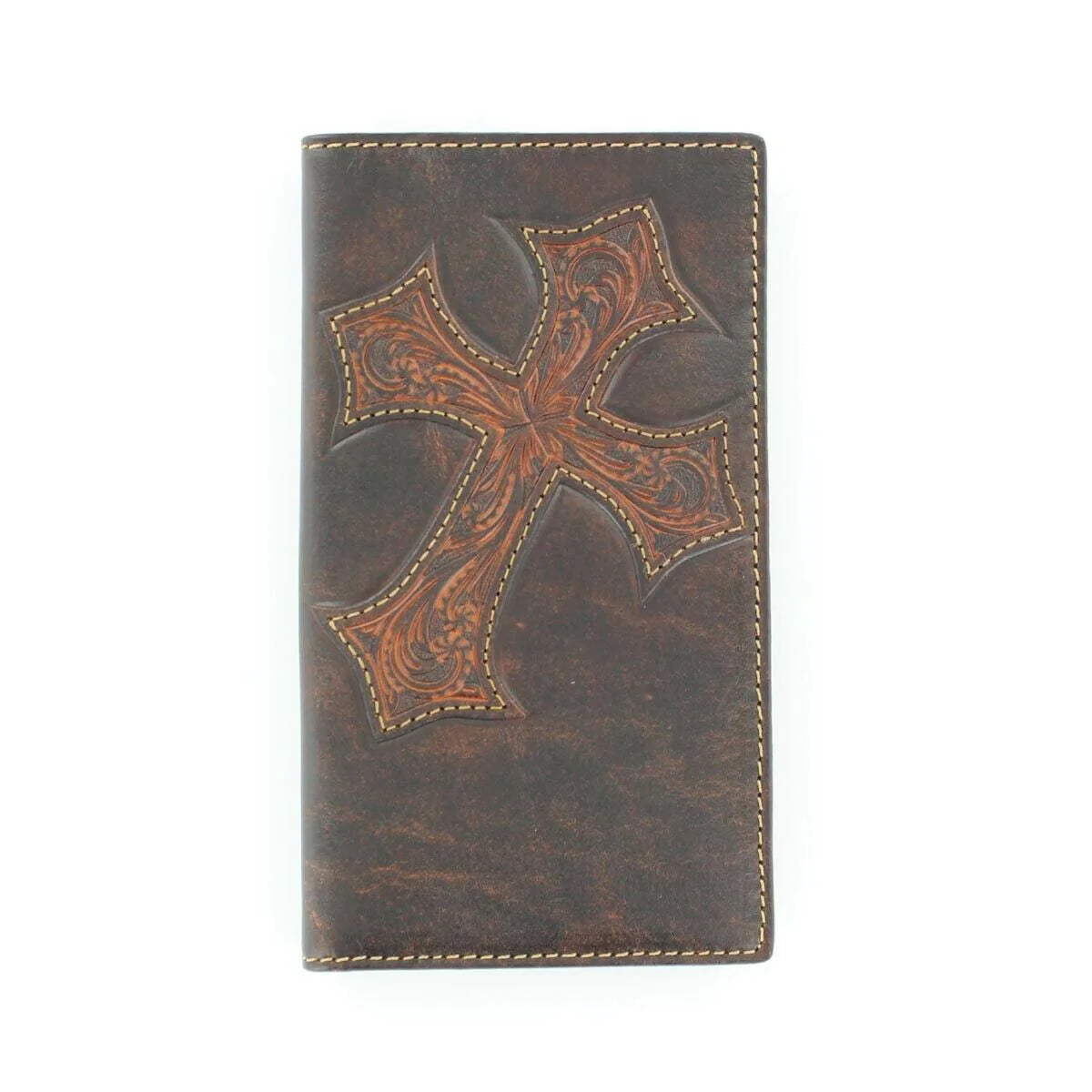 Nocona Men's Tooled Cross Leather Rodeo Wallet