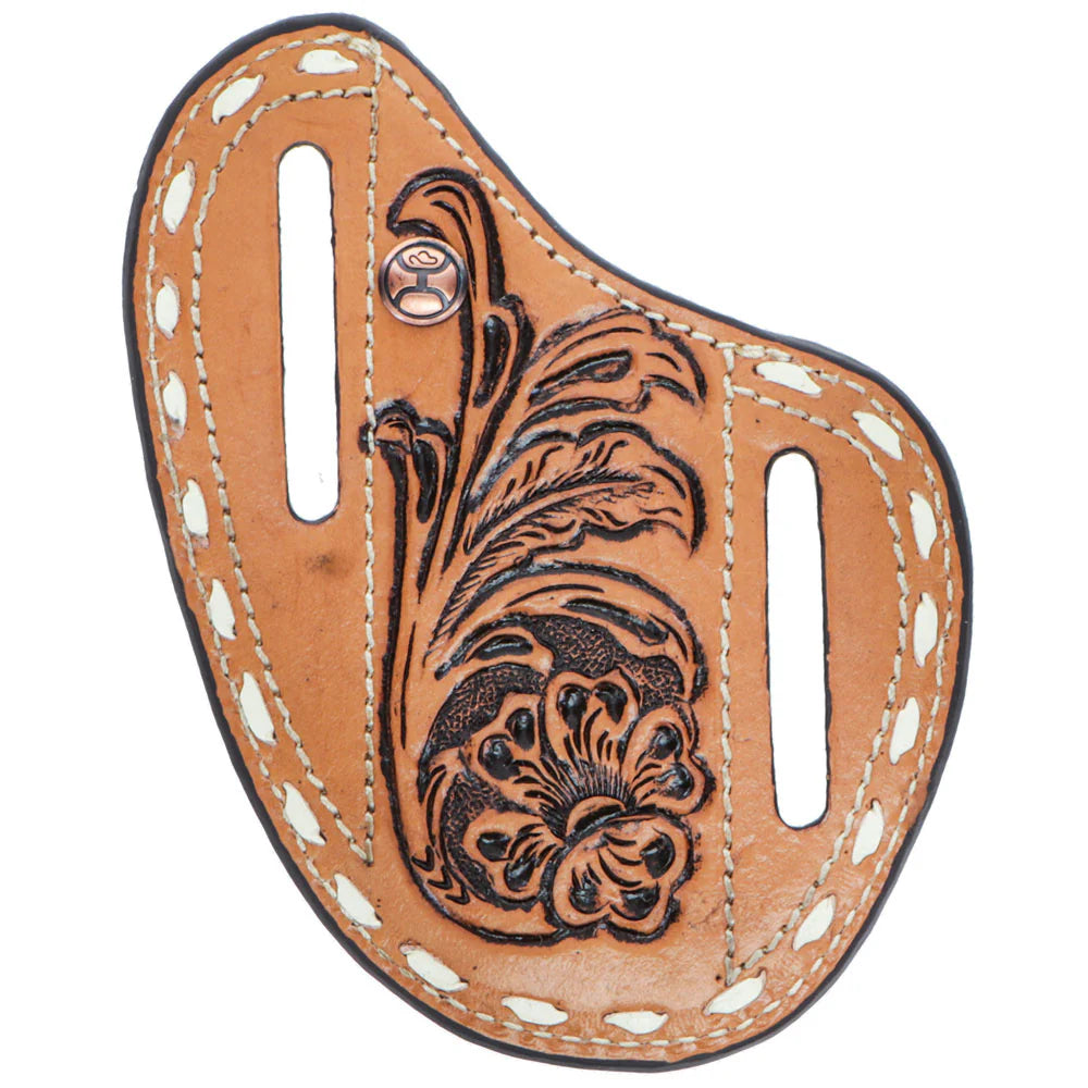 TUFF" TAN LEATHER PANCAKE KNIFE SHEATH