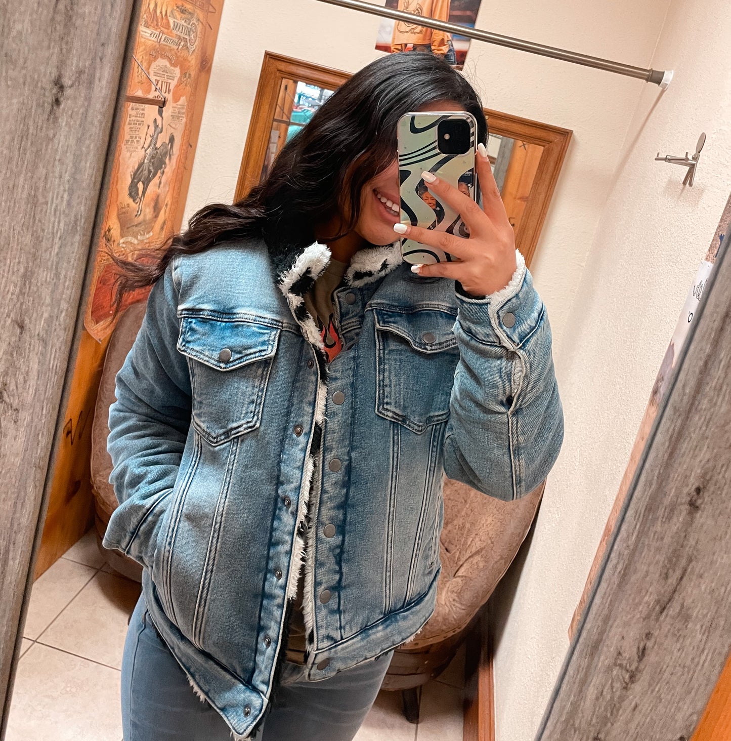 R&R Denim And Sherpa Reversible Jacket