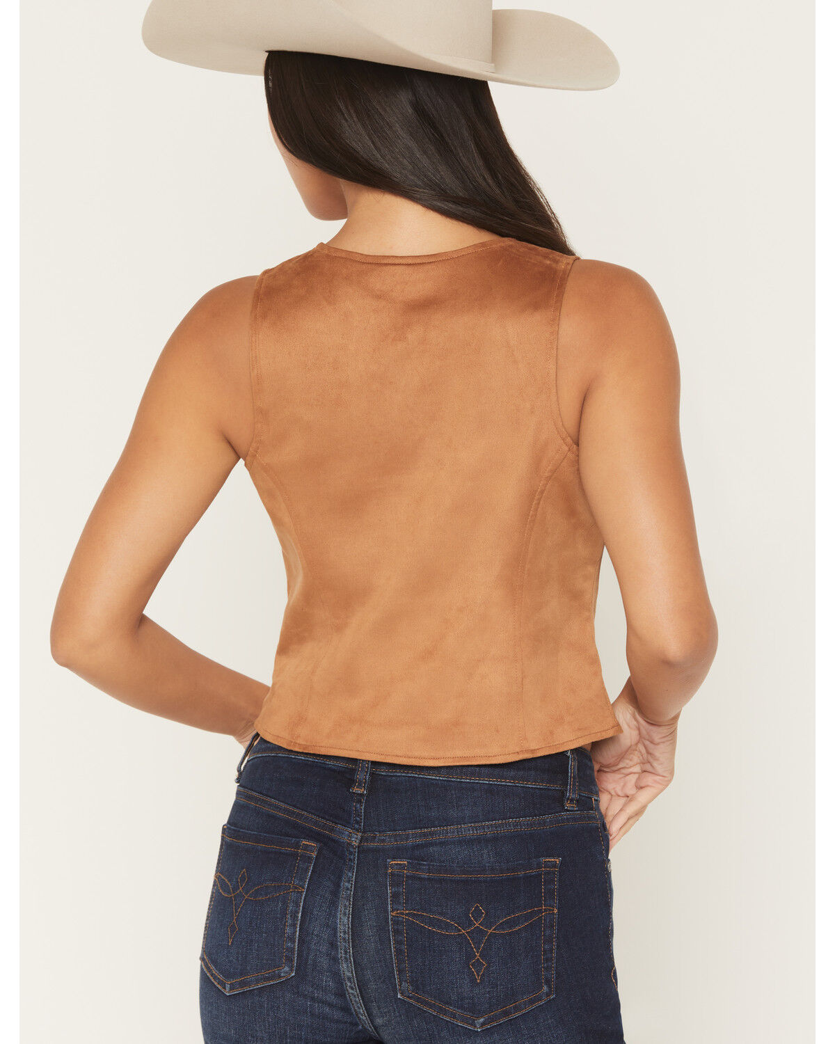 ROCK & ROLL DENIM WOMEN'S FAUX SUEDE BOOT STITCH VEST