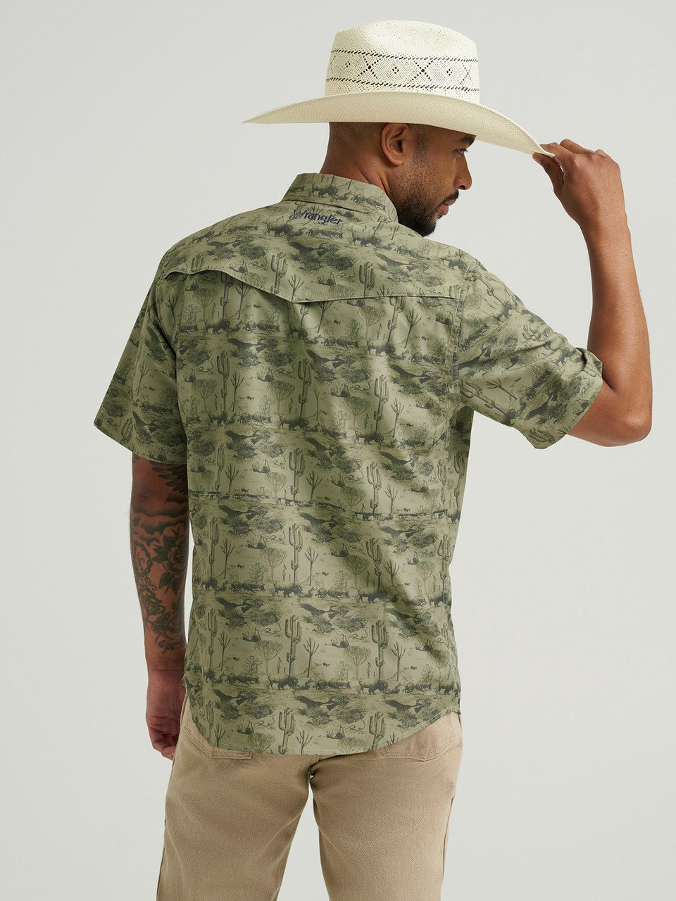 WRANGLER PERFORMANCE OLIVINE PRINT - MENS SHIRT - 112375130☑️