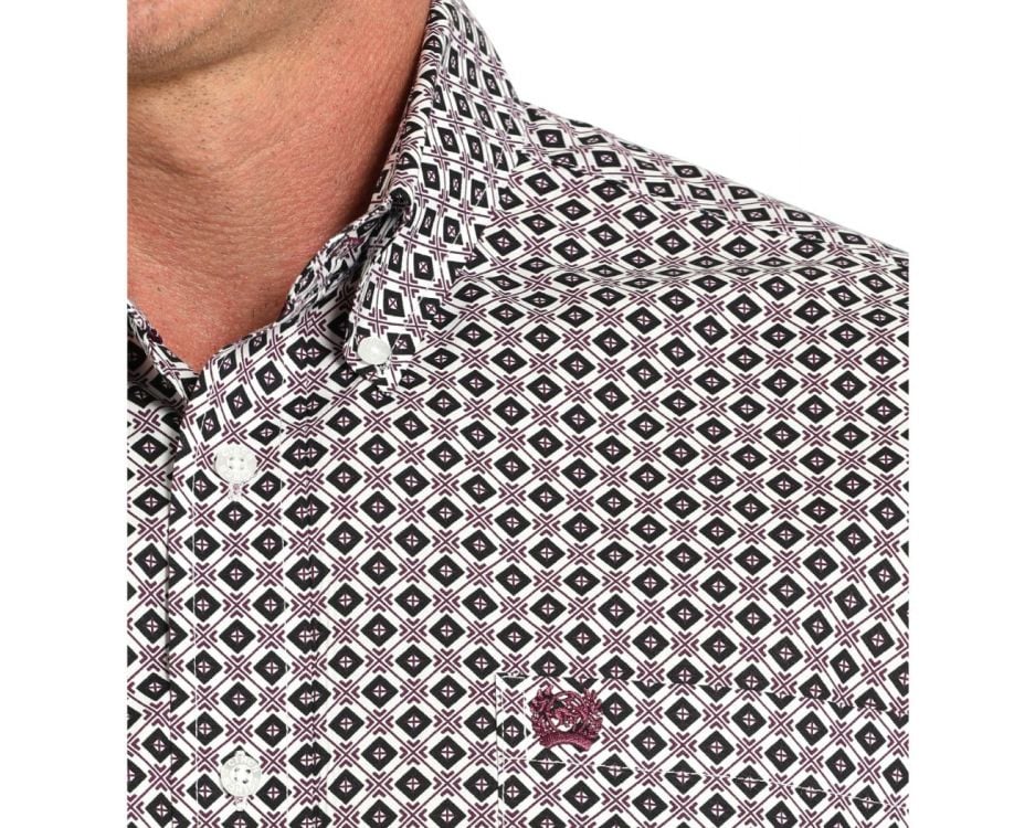 Men’s Cinch Royal Purple/White SS Button-up