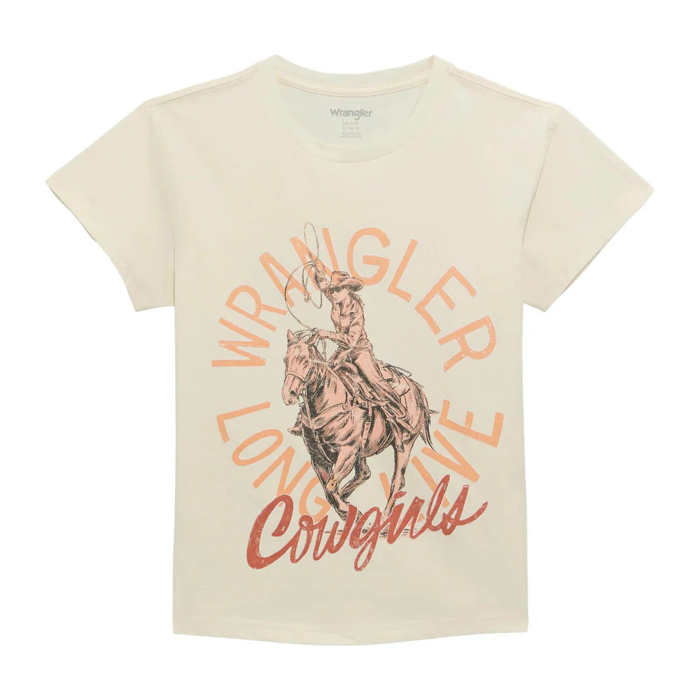 Wrangler Ladies Egret Cream Retro Printed T-Shirt 112372986
