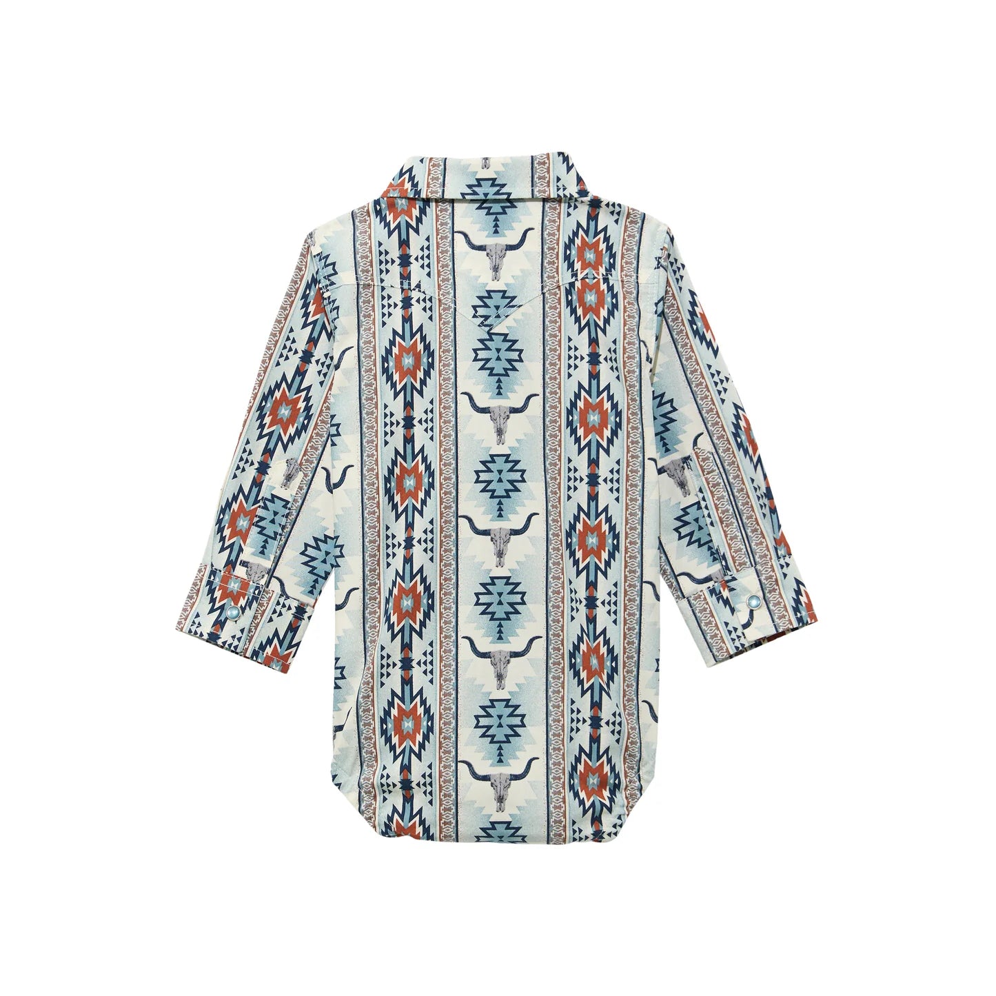 Wrangler Baby Boy's Brown Southwestern Print Snap Shirt 112374326