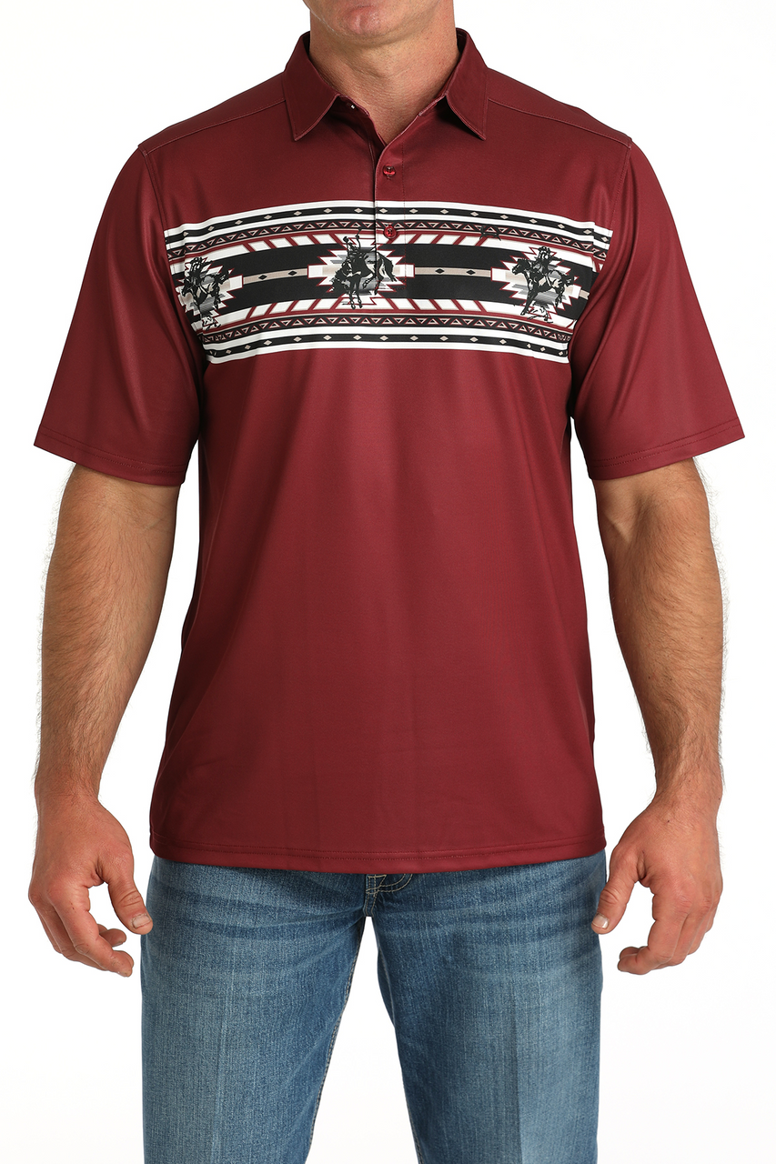 Cinch Men’s Burgundy Arena Flex Polo