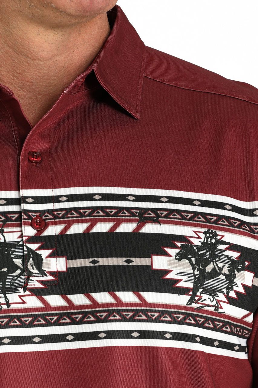 Cinch Men’s Burgundy Arena Flex Polo