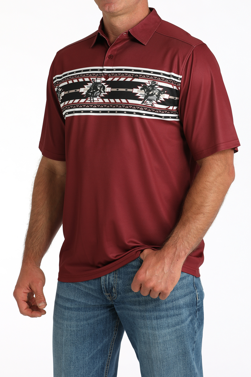 Cinch Men’s Burgundy Arena Flex Polo