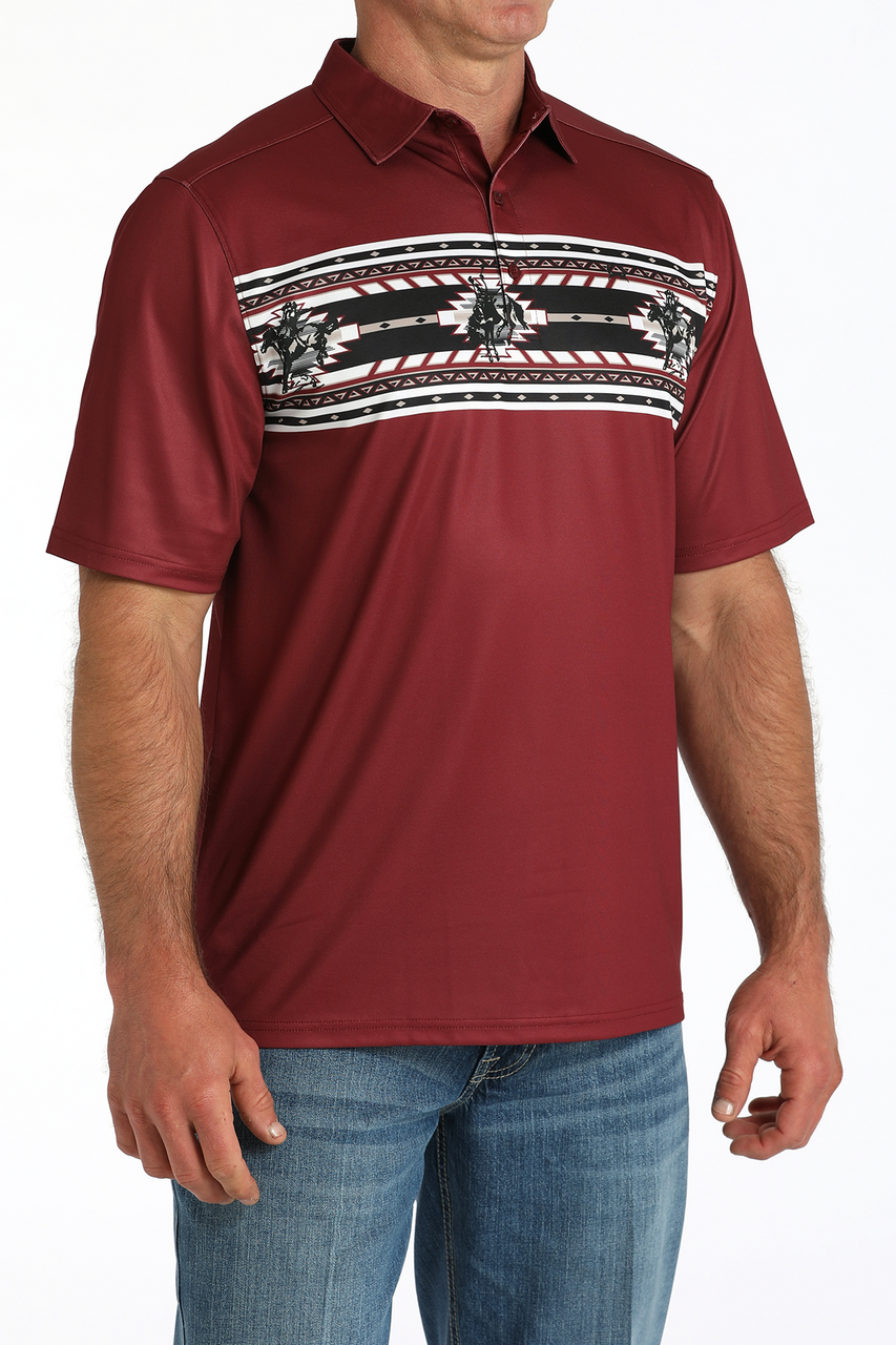 Cinch Men’s Burgundy Arena Flex Polo