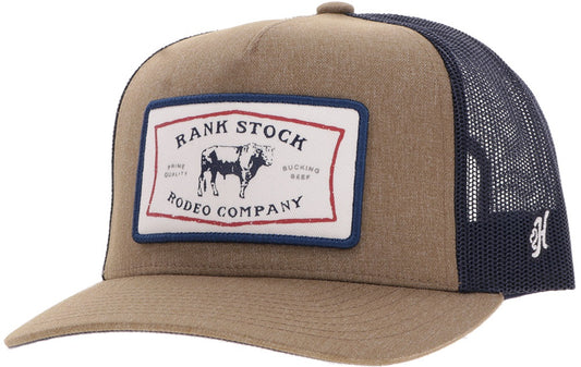Hooey Rank Stock Cap - Tan/Navy🧢