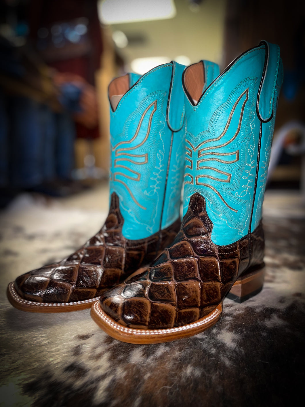 Tanner Mark Youth Turquoise Boots- Cooper
