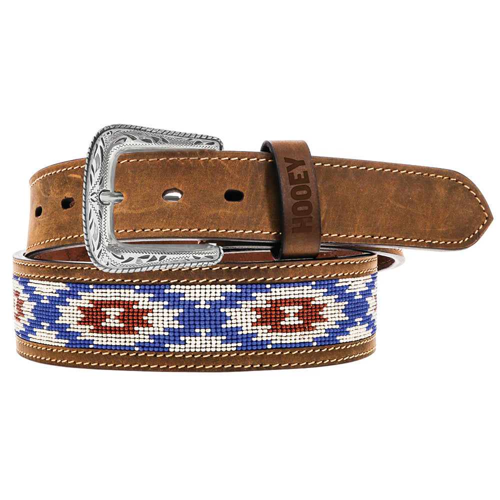 HOOEY
"WARE" NATURAL/TAN W/ RED/BLUE & WHITE BEADED BELT