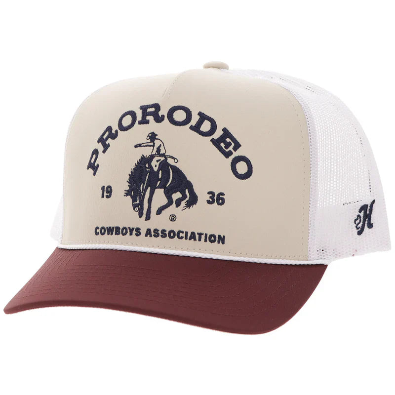 PRCA TAN / WHITE 5-PANEL TRUCKER ๐งข โ
