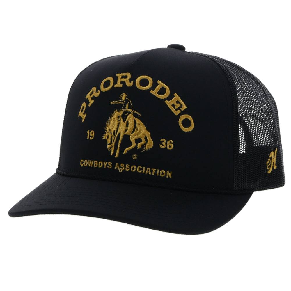 PRORODEO BLACK HAT W/GOLD LOGO🧢✅