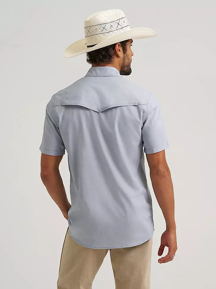 WRANGLER ALL TERRAIN GEAR DROVER SHORT SLEEVE UTILITY SHIRT -Bering Sea 112375154☑️
