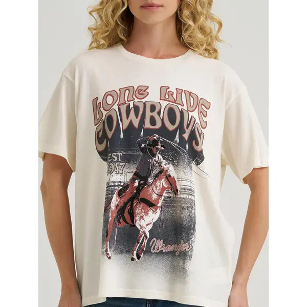 Long Live Cowboys Tee- Creme