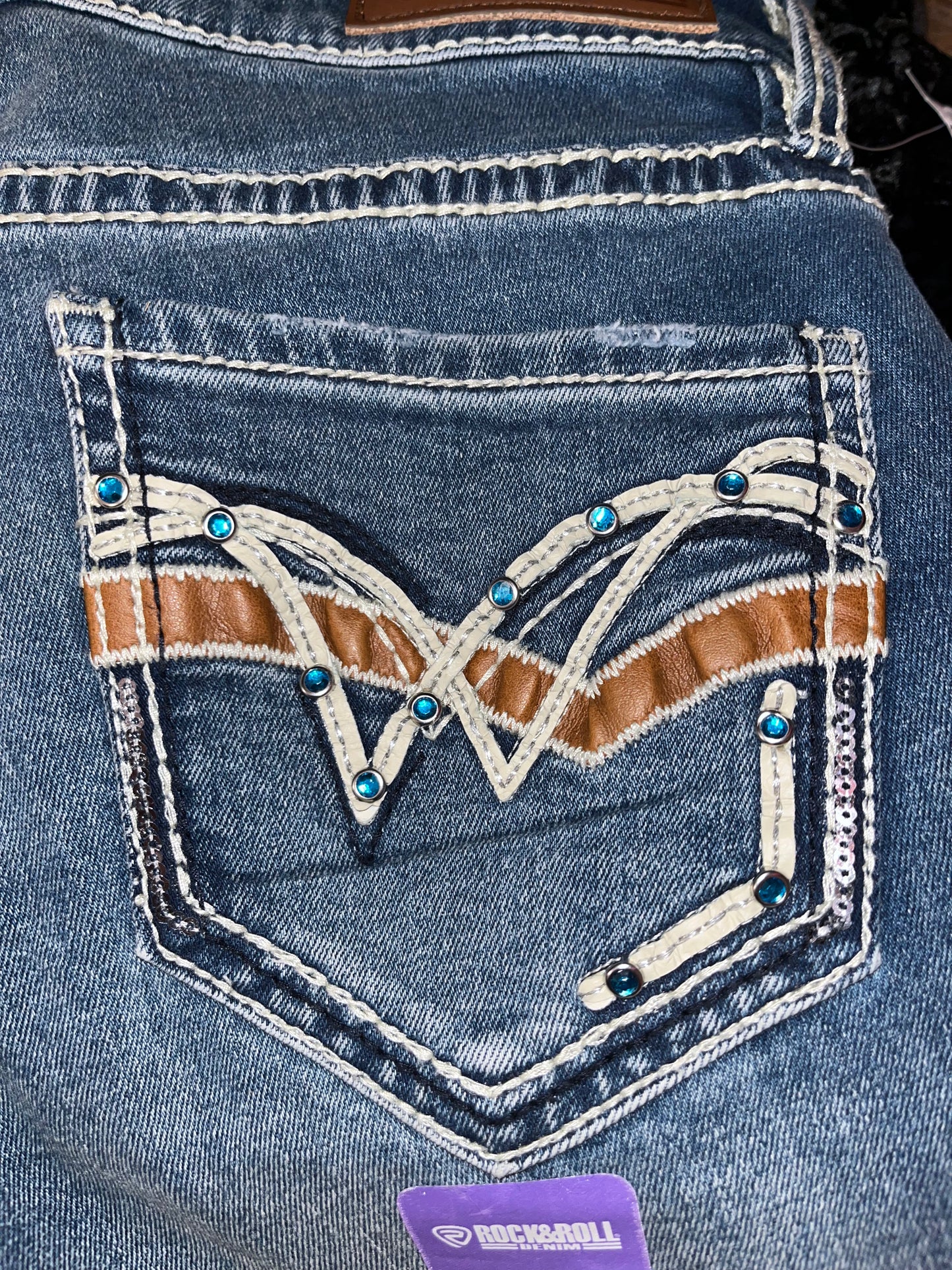 Rock & Roll Cowhide Embellished Pocket