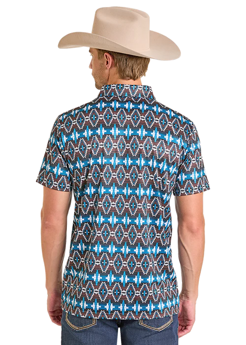 Men’s Rock & Roll Brown/Turquoise Polo