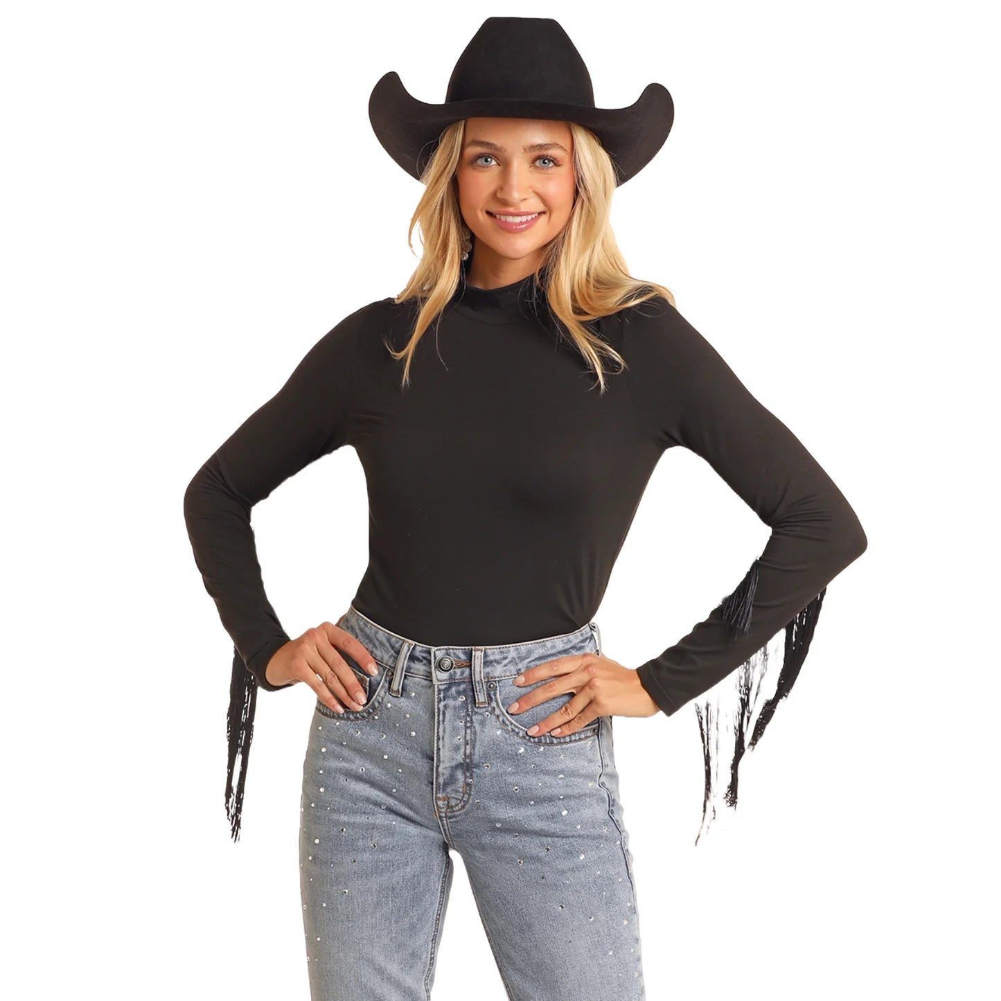 R&R Black Fringe L/S