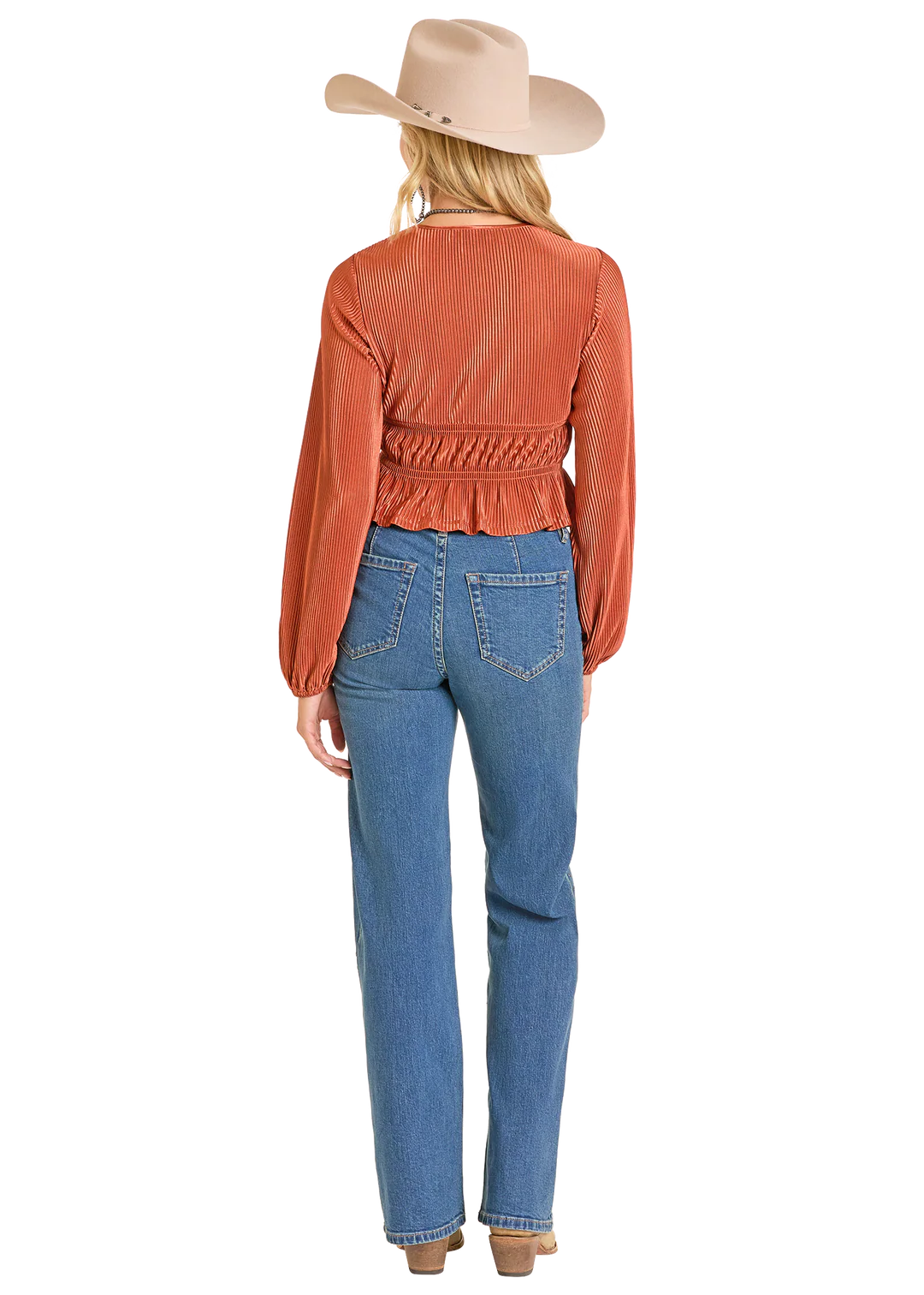 R&R Scarlett Plisse Blouse
