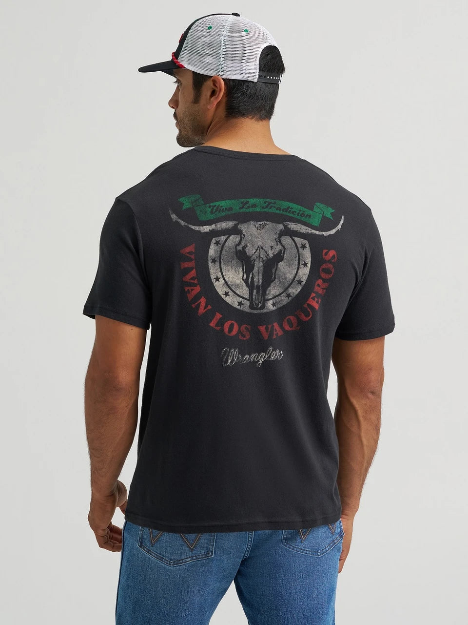 WRANGLER VIVAN LOS VAQUEROS JET BLACK - MENS TEE - 112375728